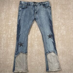 Cooper 9 Blue Wings Denim Size 38 / Blue Jeans with Star Patches